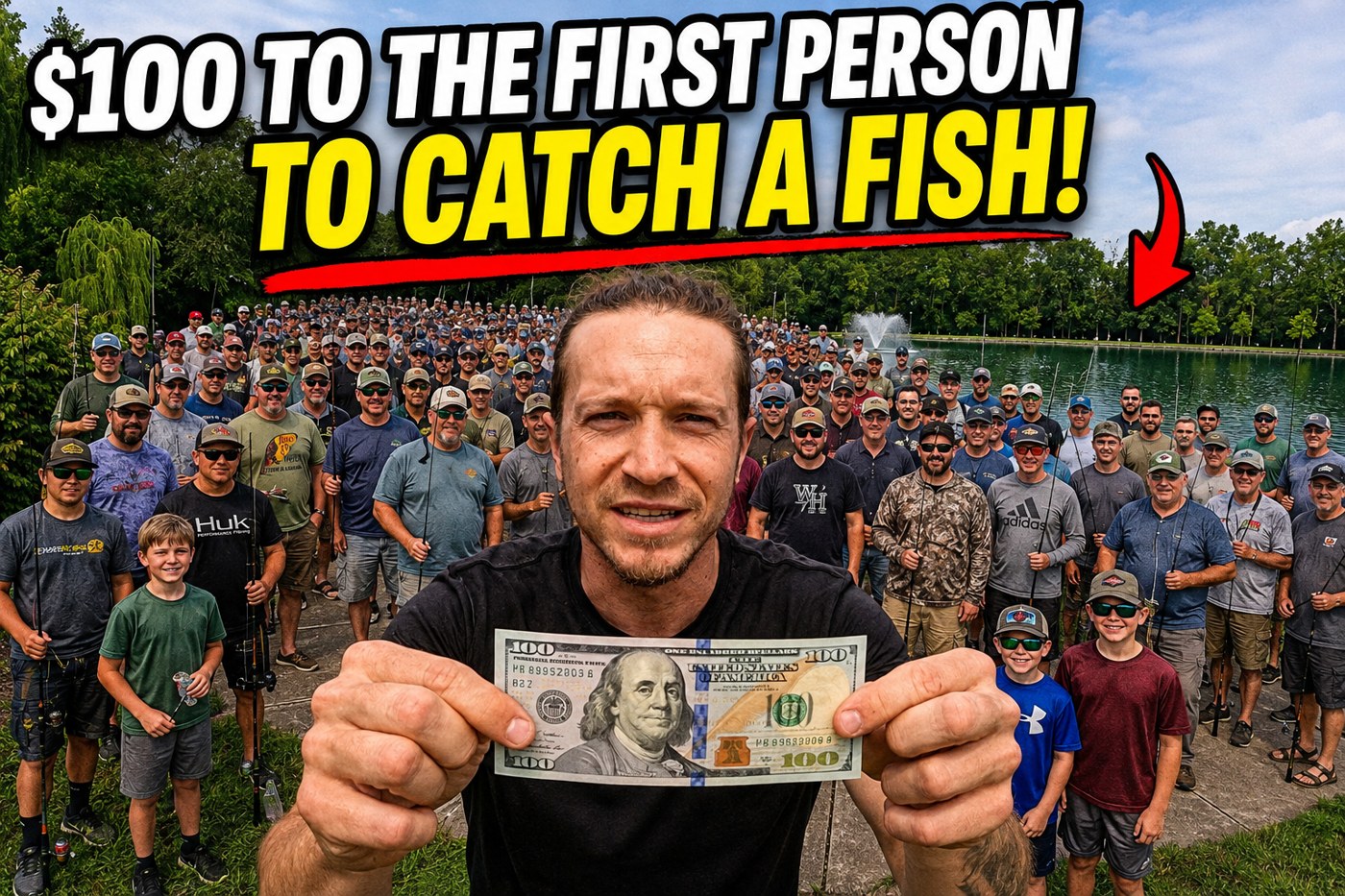 First fish wins $100. promotional thumbnail artwork